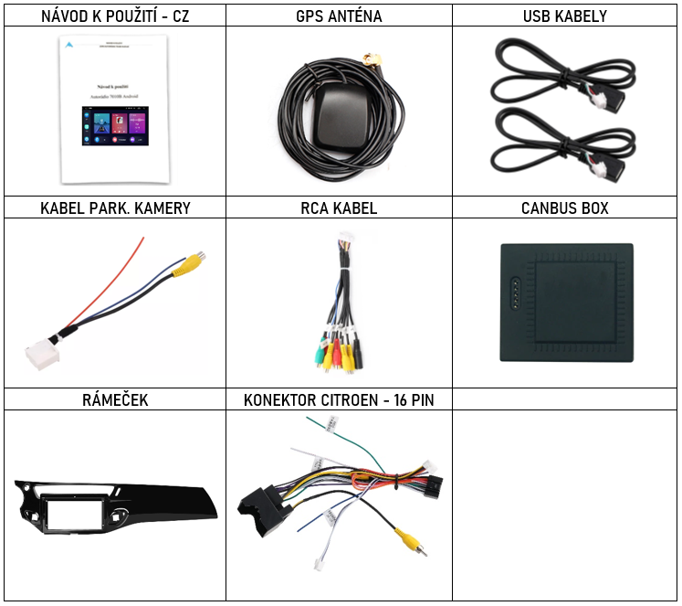 CZ_Příslušenství pro 2DIN chytré autorádio Citroen C3 DS3 (2004-2009) evtech.cz